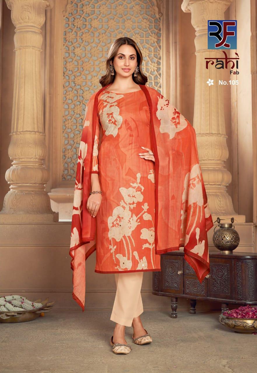 Rose Gold Rahi Fab Cotton Karachi Salwar Suits Wholesaler India