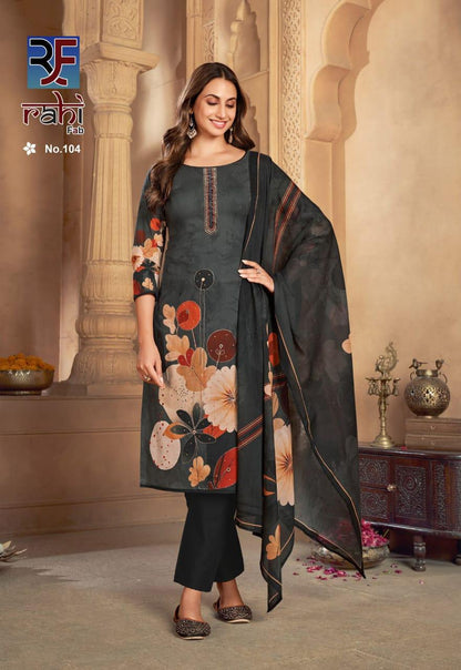 Rose Gold Rahi Fab Cotton Karachi Salwar Suits Wholesaler India