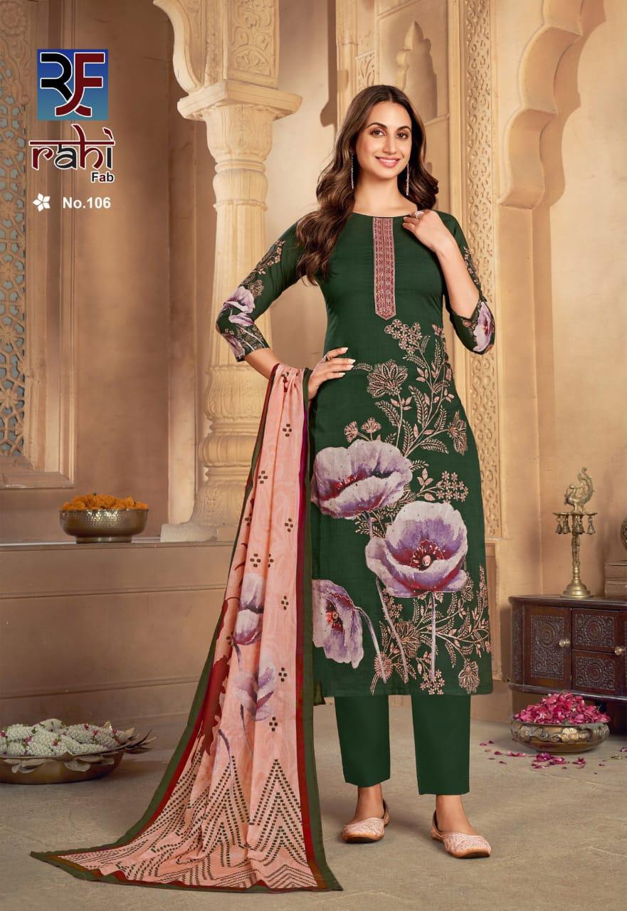 Rose Gold Rahi Fab Cotton Karachi Salwar Suits Wholesaler India