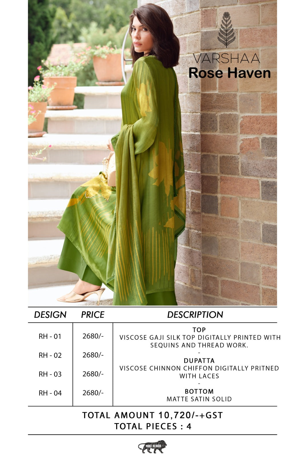 Rose Haven Varshaa Gaji Silk Pant Style Suits Supplier India