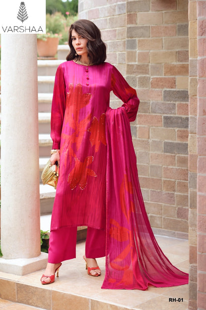 Rose Haven Varshaa Gaji Silk Pant Style Suits Supplier India