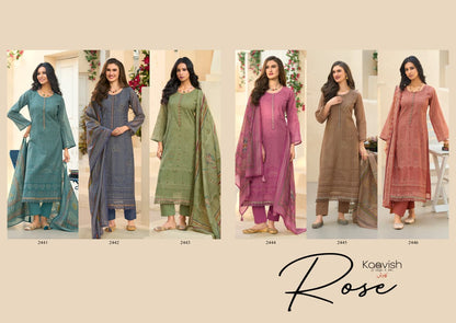 Rose Kaavish Mul Chanderi Pant Style Suits Wholesale Price