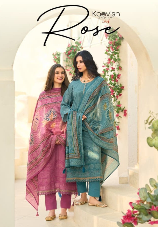 Rose Kaavish Mul Chanderi Pant Style Suits Wholesale Price