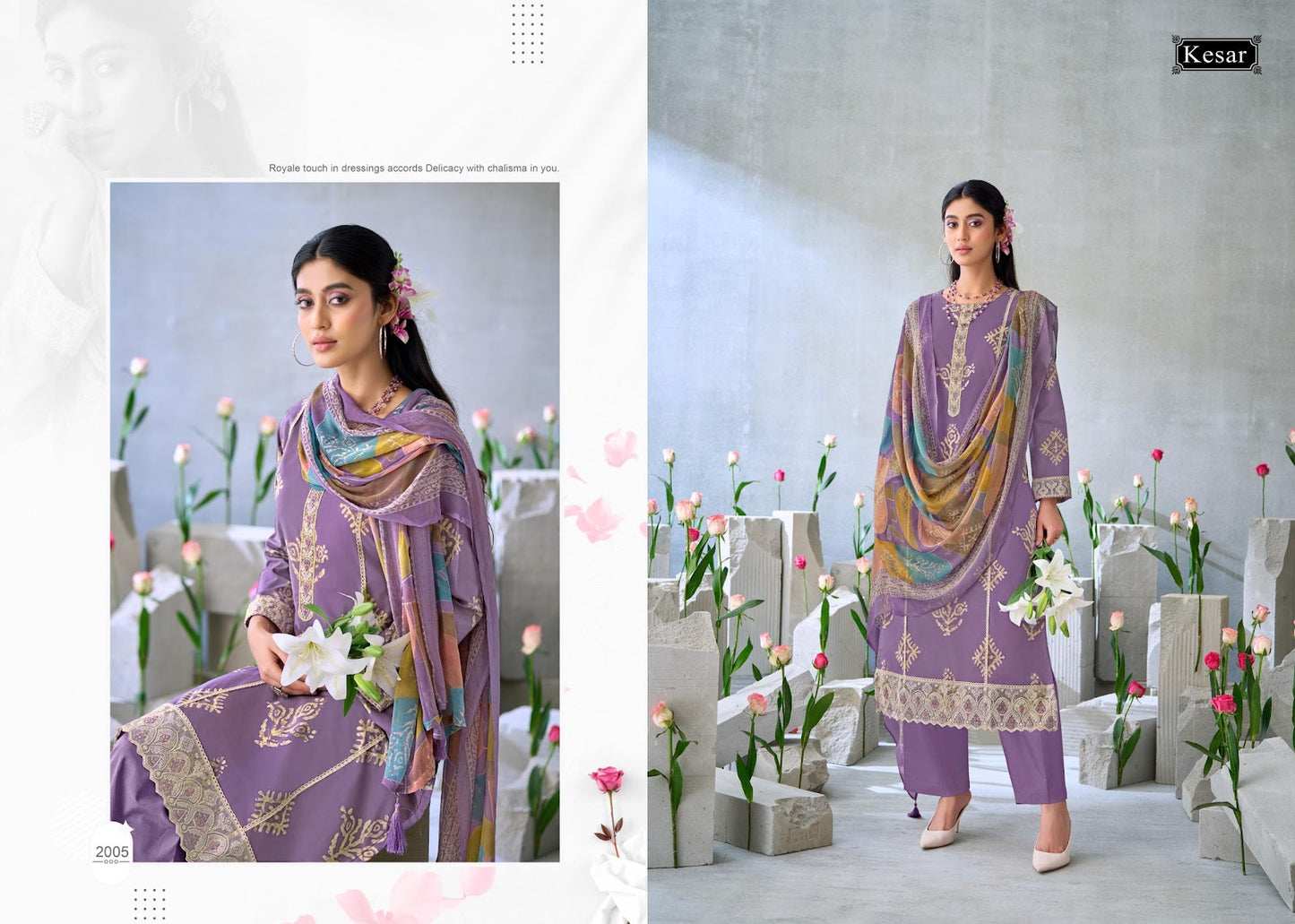 Rose Kesar Cambric Karachi Salwar Suits Wholesale