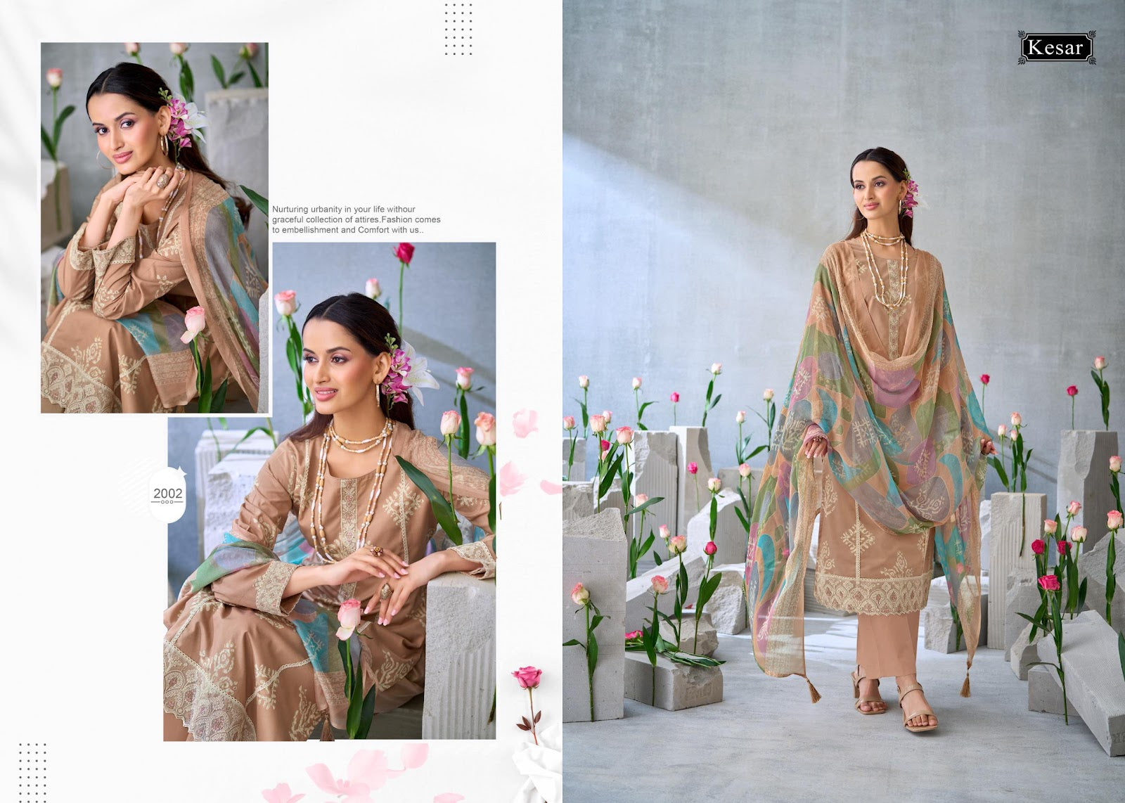 Rose Kesar Cambric Karachi Salwar Suits Wholesale