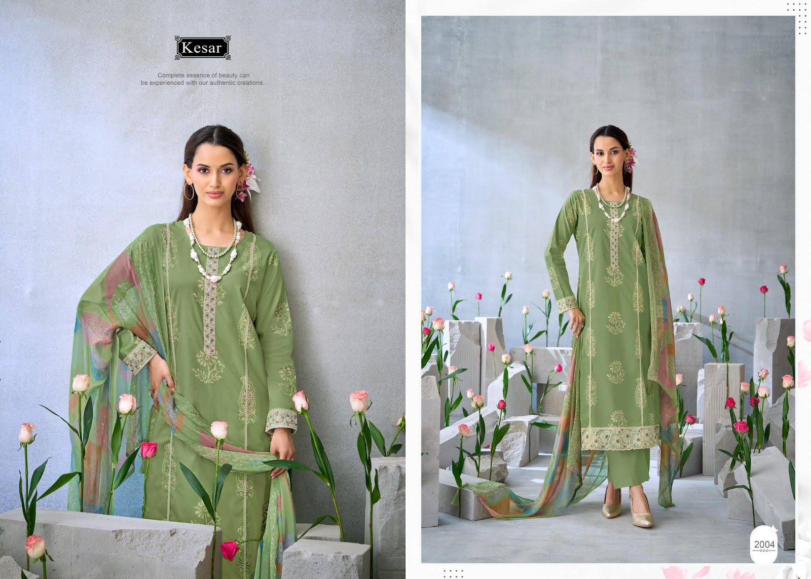 Rose Kesar Cambric Karachi Salwar Suits Wholesale
