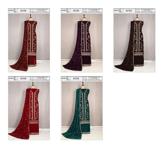 Rose Mumtaz Arts Velvet Suits Manufacturer India