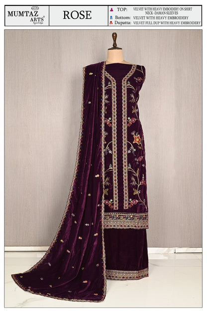 Rose Mumtaz Arts Velvet Suits Manufacturer India