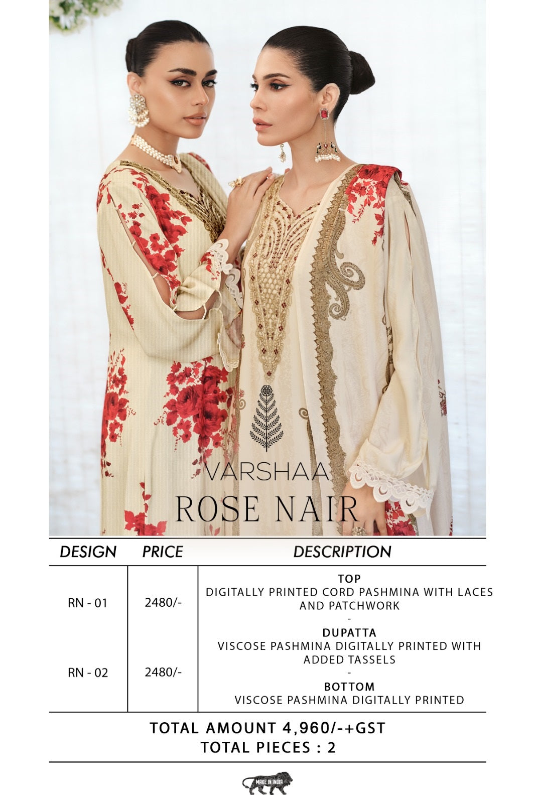 Rose Nair Varshaa Pashmina Suits Supplier Gujarat