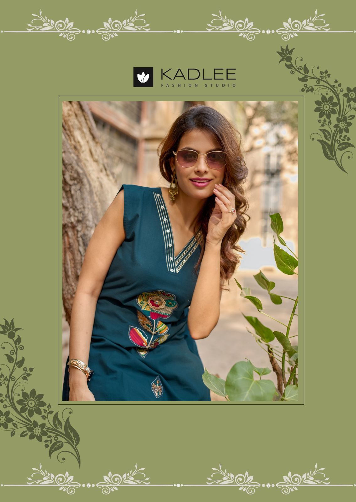 Rose Petal Kadlee Dhabu Cotton Kurti Plazzo Set Wholesale Rate
