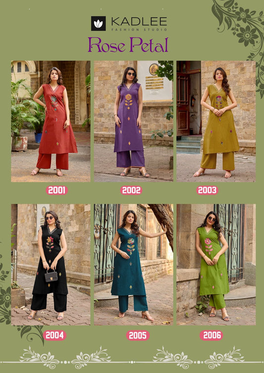 Rose Petal Kadlee Dhabu Cotton Kurti Plazzo Set Wholesale Rate