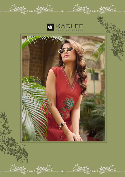 Rose Petal Kadlee Dhabu Cotton Kurti Plazzo Set Wholesale Rate