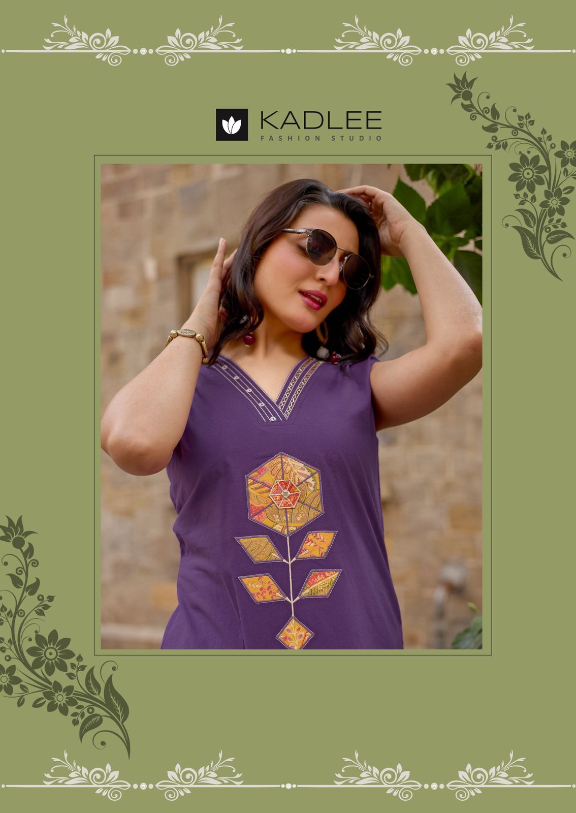 Rose Petal Kadlee Dhabu Cotton Kurti Plazzo Set Wholesale Rate