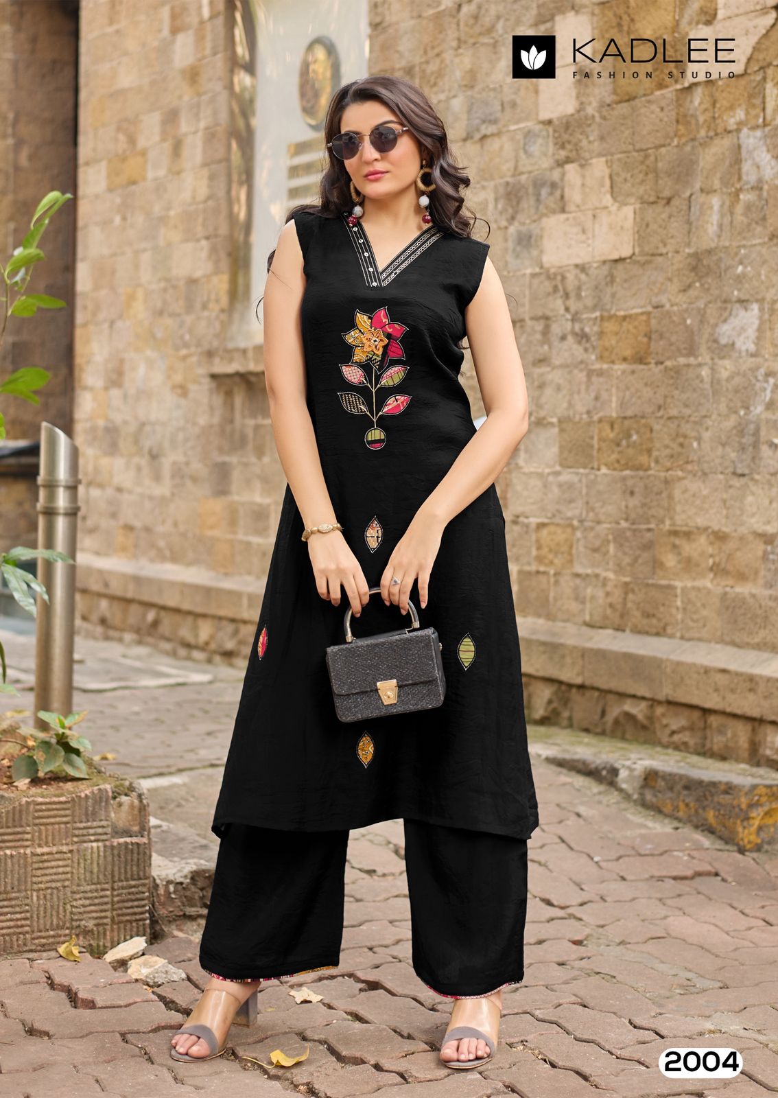 Rose Petal Kadlee Dhabu Cotton Kurti Plazzo Set Wholesale Rate