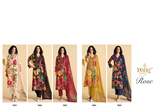 Rose Rang Fashion Viscose Muslin Pant Style Suits Wholesaler Gujarat