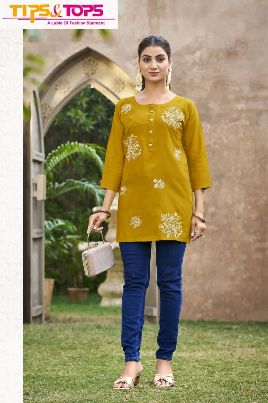 Rose Tips Tops Heavy Reyon Fancy Tops Supplier Gujarat