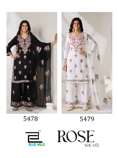 Rose Vol 5 Blue Hills Rayon 14Kg Readymade Plazzo Style Suits Wholesale