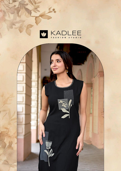 Rose Wood Kadlee Rayon Kurti Pant Set Wholesale