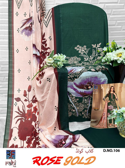 रोज़ गोल्ड राही फैब कॉटन कराची सलवार सूट थोक विक्रेता भारत