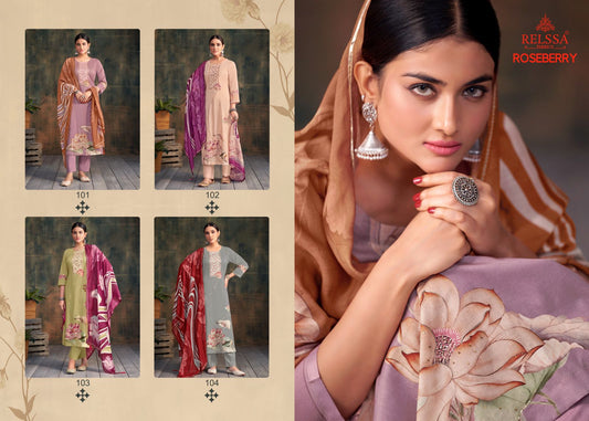 Roseberry Relssa Fabrics Cotton Pant Style Suits Exporter Gujarat