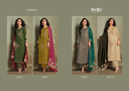 Roselle Omtex Silk Satin Pant Style Suits Supplier India