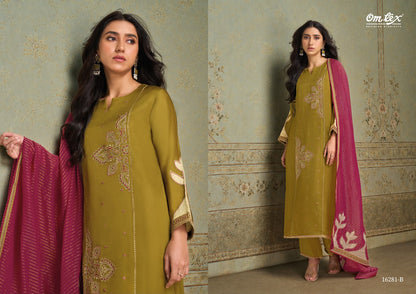 Roselle Omtex Silk Satin Pant Style Suits Supplier India