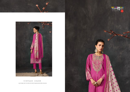 Roselle Rangati Prints Muslin Simmer Pant Style Suits Wholesaler Gujarat