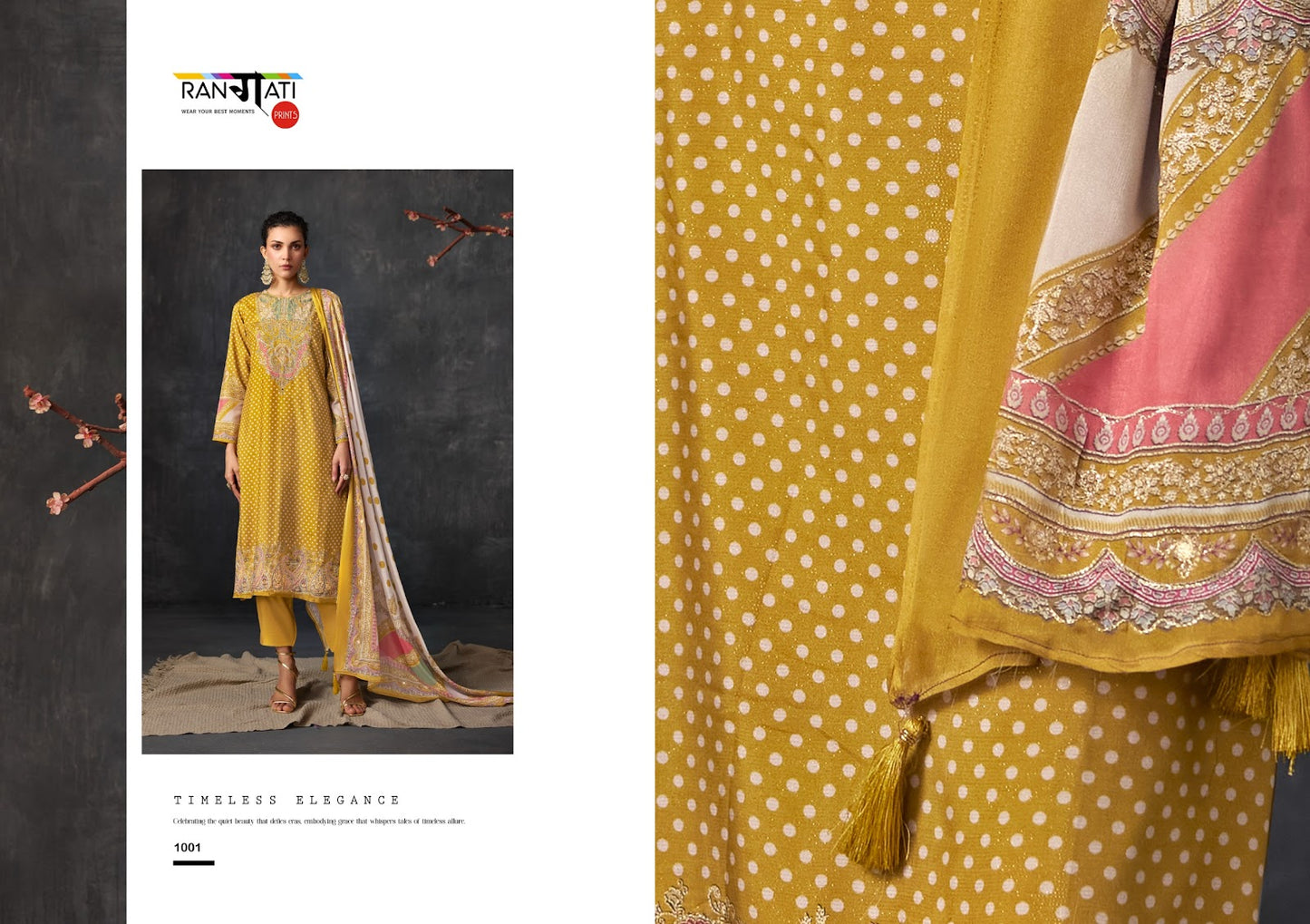 Roselle Rangati Prints Muslin Simmer Pant Style Suits Wholesaler Gujarat