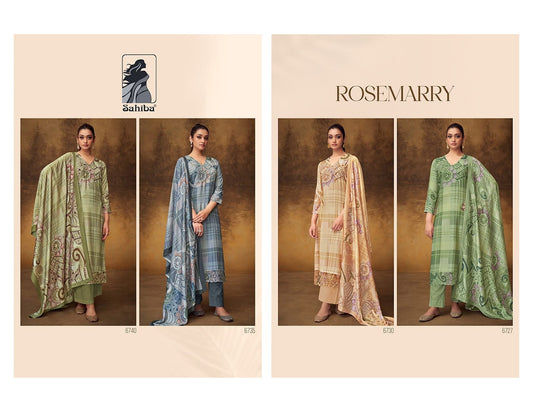 Rosemarry Sahiba Staple Twill Pashmina Suits Supplier India