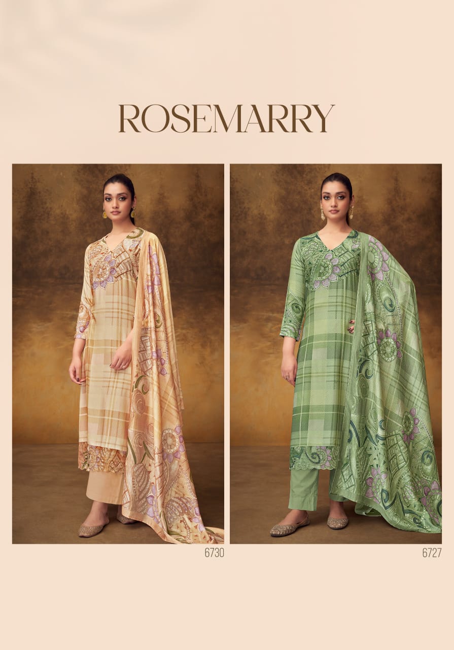 Rosemarry Sahiba Staple Twill Pashmina Suits Supplier India