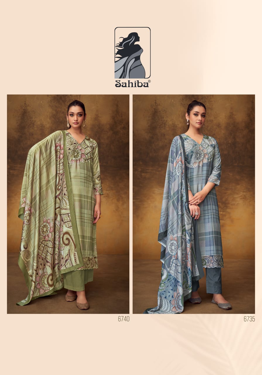 Rosemarry Sahiba Staple Twill Pashmina Suits Supplier India