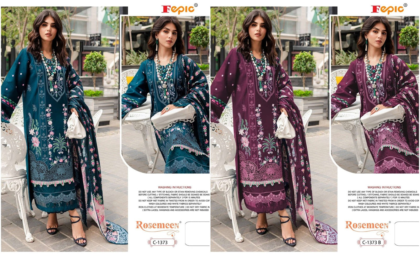 Rosemeen C 1373 Fepic Rayon Pakistani Salwar Suits Exporter