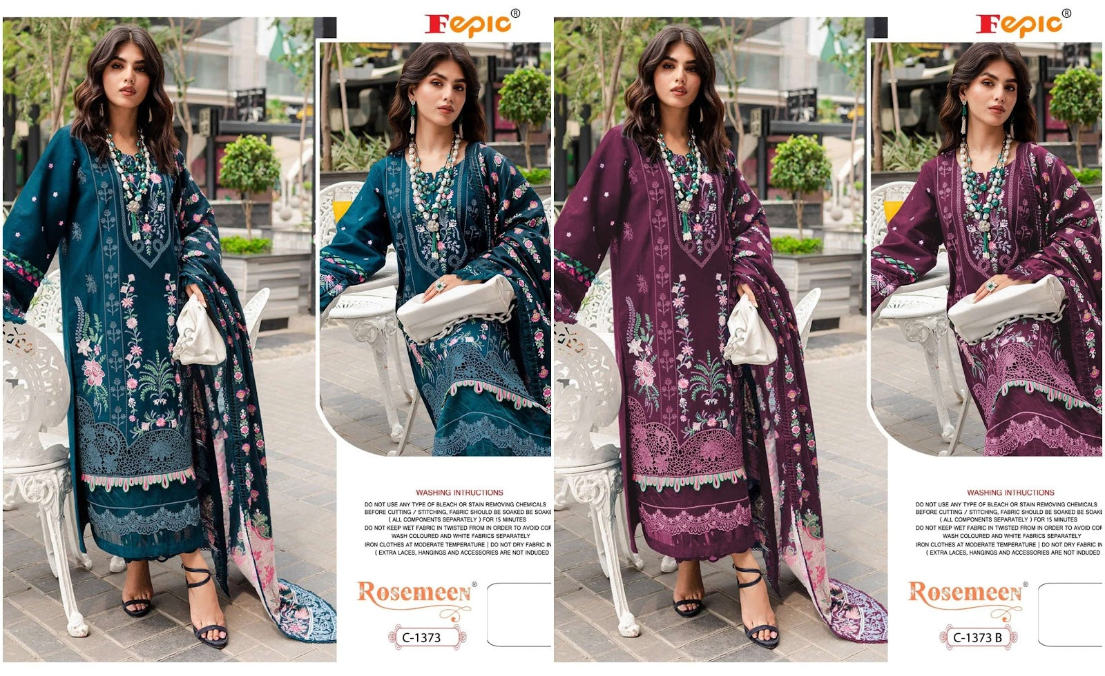 Rosemeen C 1373 Fepic Rayon Pakistani Salwar Suits Exporter