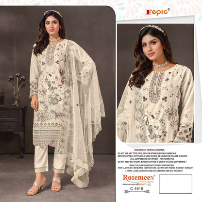 Rosemeen C 1619 Fepic Organza Pakistani Salwar Suits Exporter Ahmedabad