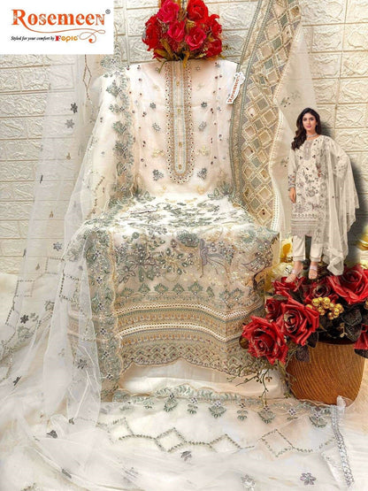 Rosemeen C 1619 Fepic Organza Pakistani Salwar Suits Exporter Ahmedabad