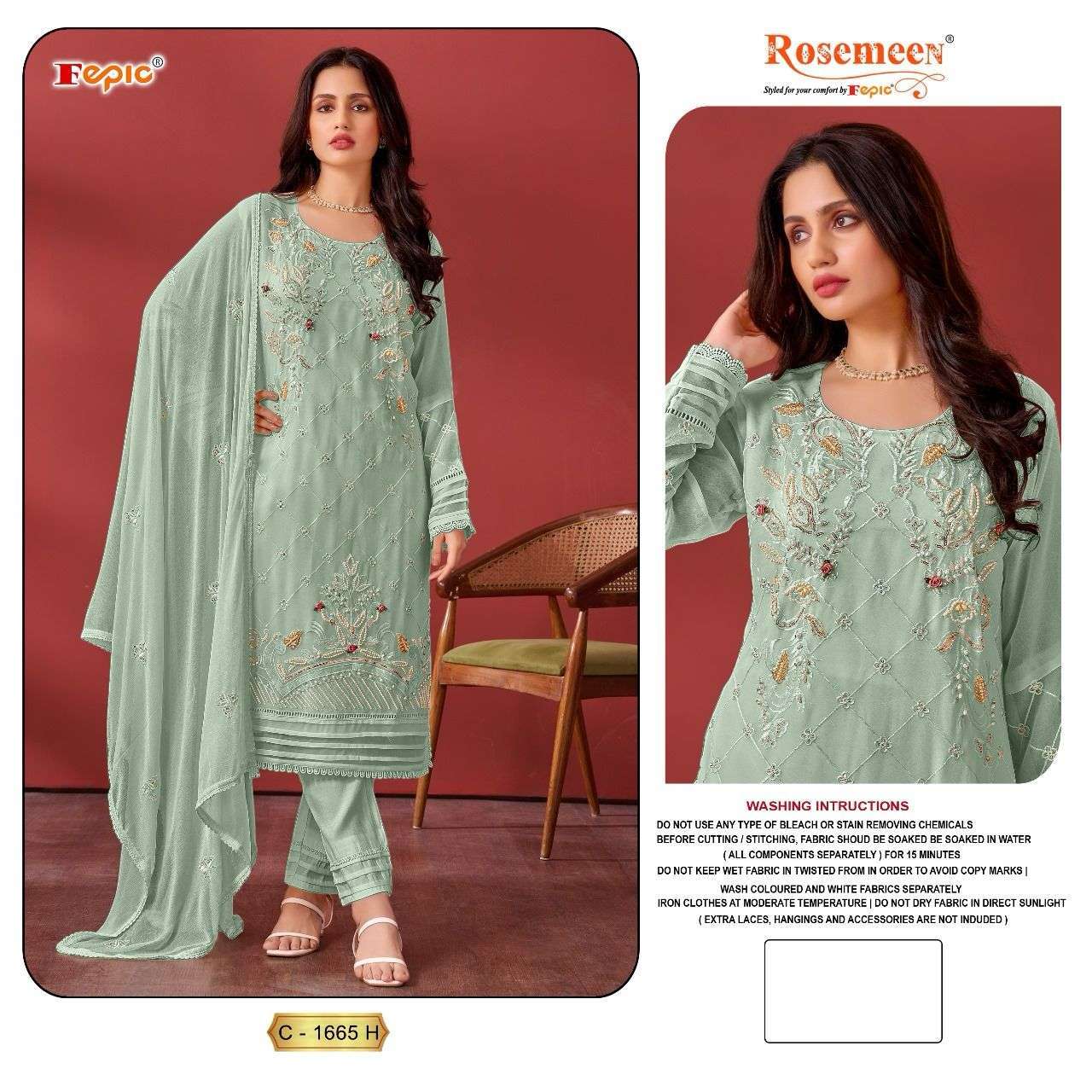 Rosemeen C 1665 Efghi Fepic Georgette Pakistani Salwar Suits Wholesale Price