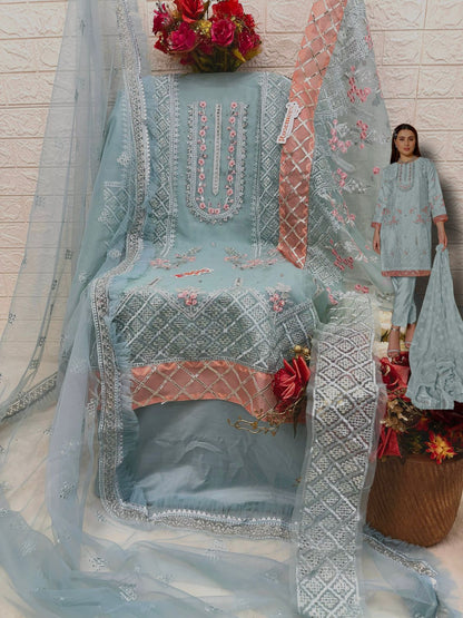 Rosemeen C 1669 Fepic Organza Pakistani Salwar Suits Wholesaler Ahmedabad