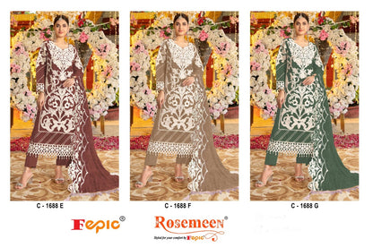 Rosemeen C 1688 Efg Fepic Organza Pakistani Salwar Suits Manufacturer India