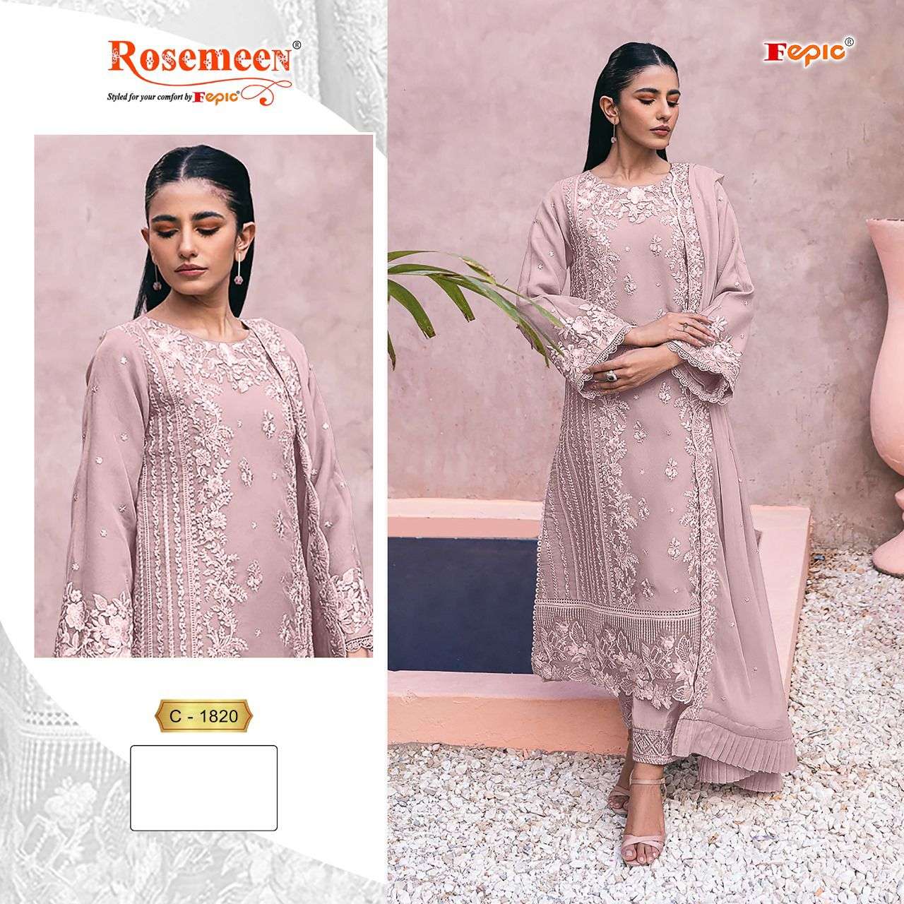 Rosemeen C 1820 Fepic Georgette Pakistani Salwar Suits Wholesale Price