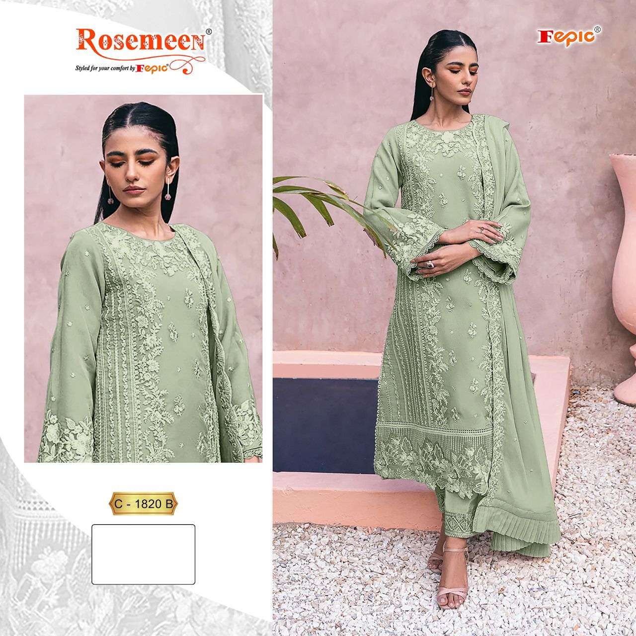 Rosemeen C 1820 Fepic Georgette Pakistani Salwar Suits Wholesale Price