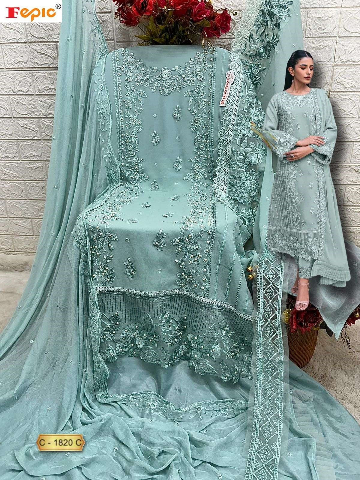 Rosemeen C 1820 Fepic Georgette Pakistani Salwar Suits Wholesale Price