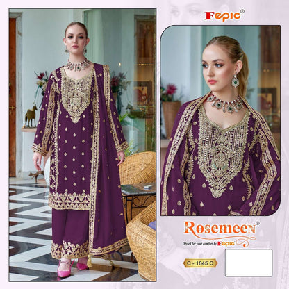 Rosemeen C 1845 Fepic Chinon Pakistani Salwar Suits Supplier Ahmedabad