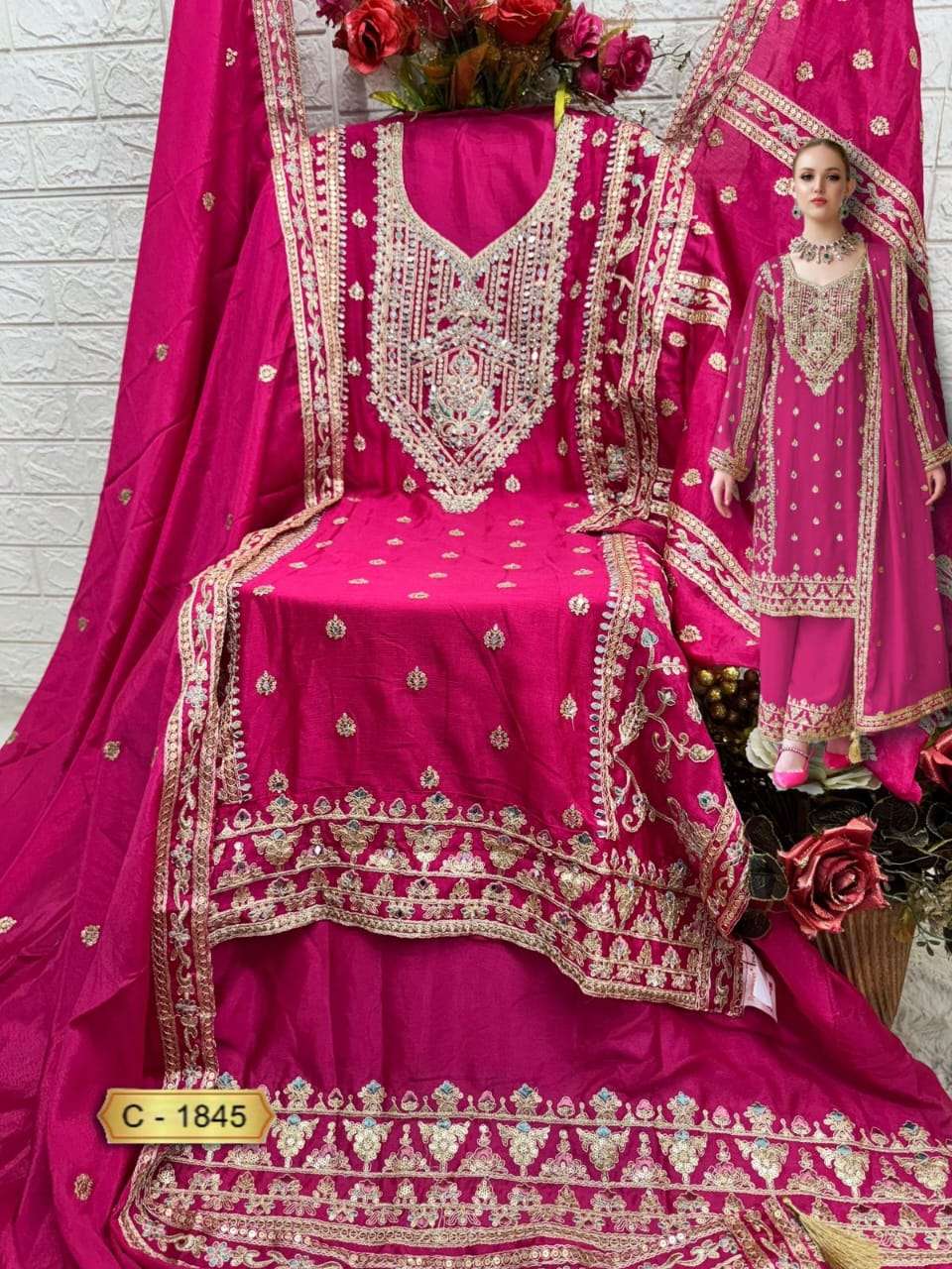 Rosemeen C 1845 Fepic Chinon Pakistani Salwar Suits Supplier Ahmedabad