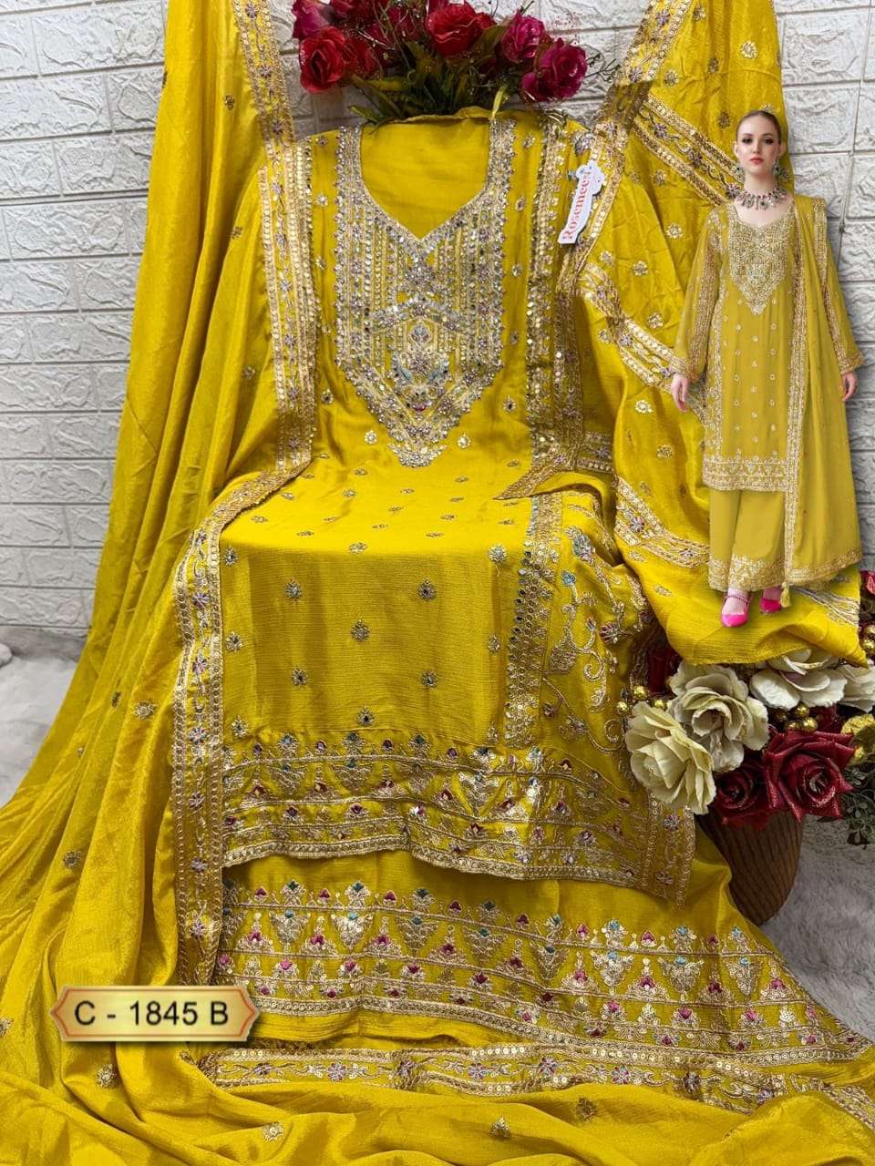 Rosemeen C 1845 Fepic Chinon Pakistani Salwar Suits Supplier Ahmedabad