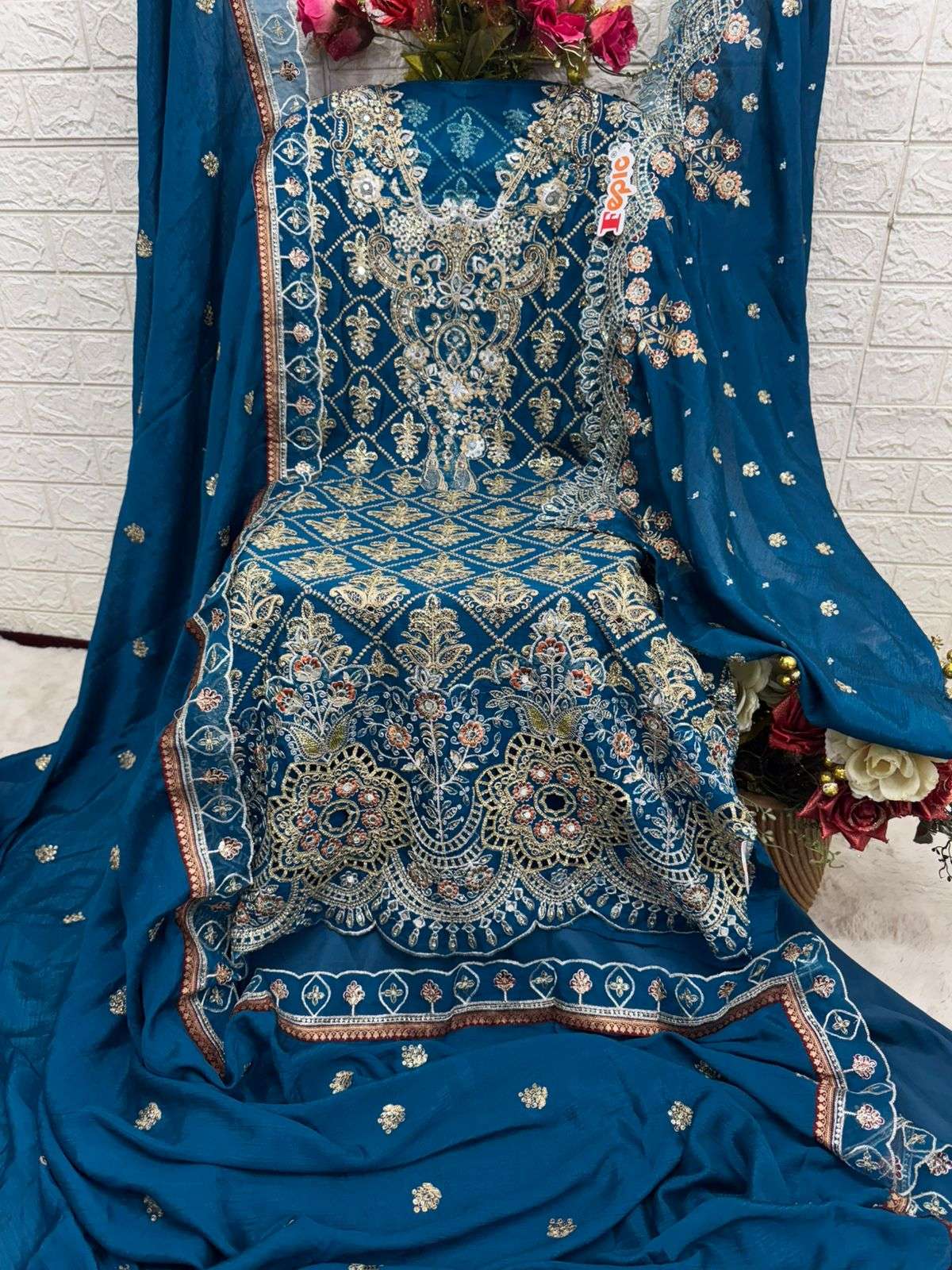 Rosemeen C 1875 Fepic Chinon Pakistani Salwar Suits Manufacturer