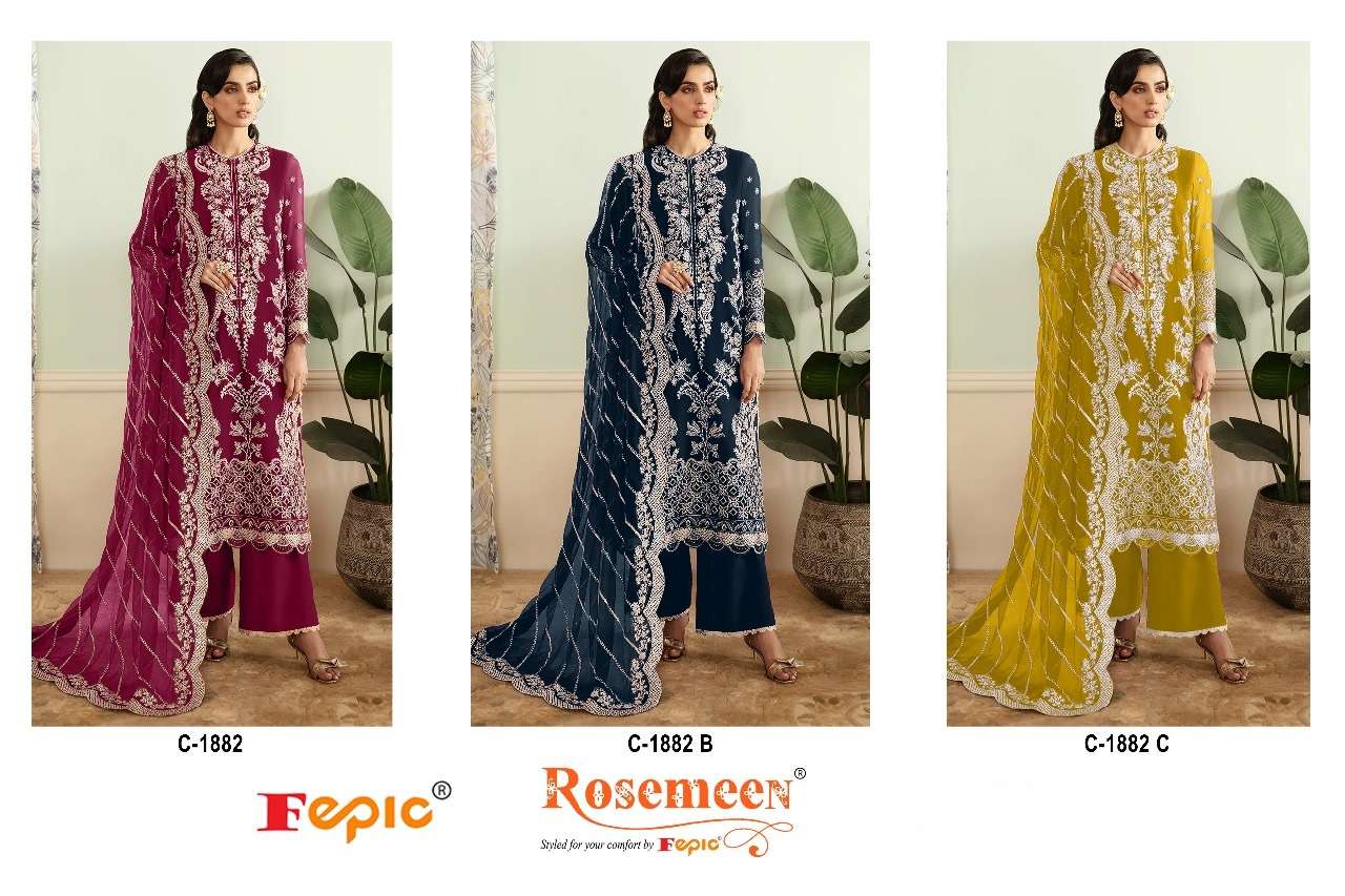 Rosemeen C 1882 Fepic Georgette Pakistani Salwar Suits Wholesaler