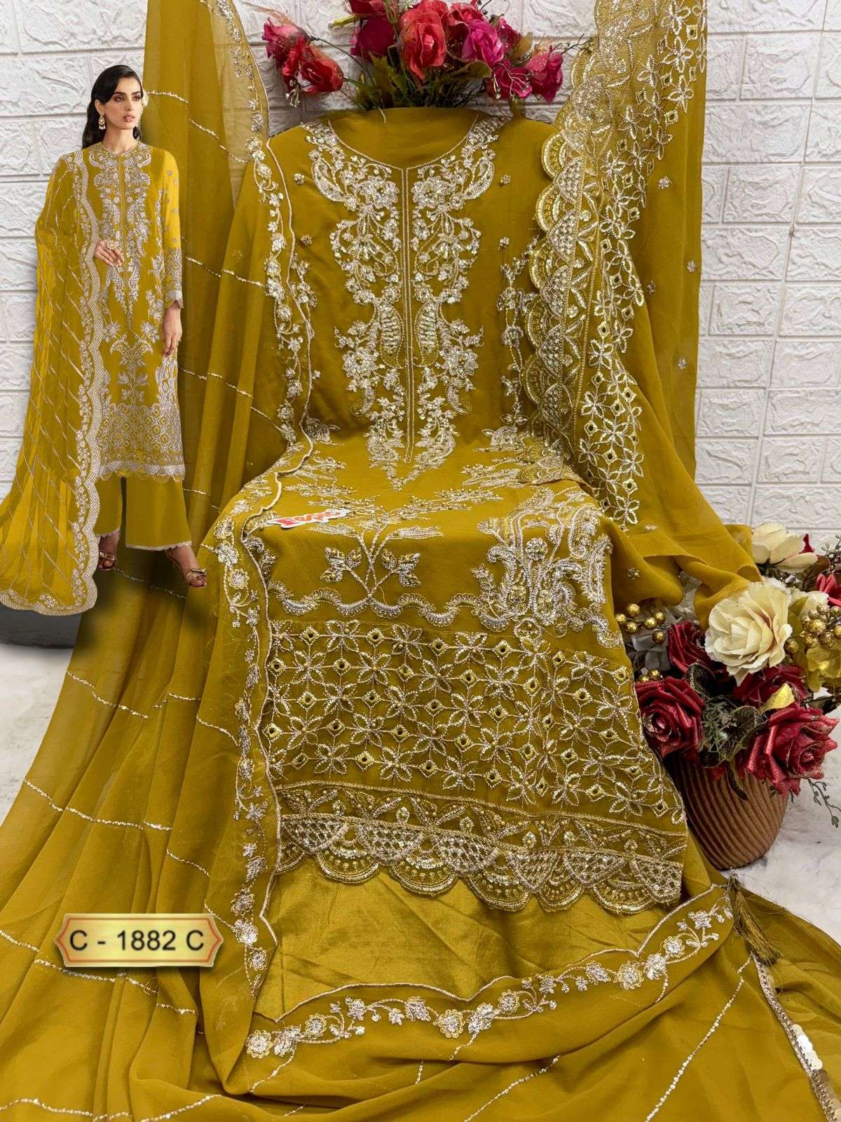 Rosemeen C 1882 Fepic Georgette Pakistani Salwar Suits Wholesaler