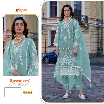 Rosemeen C 1888 Fepic Organza Pakistani Salwar Suits Supplier Ahmedabad