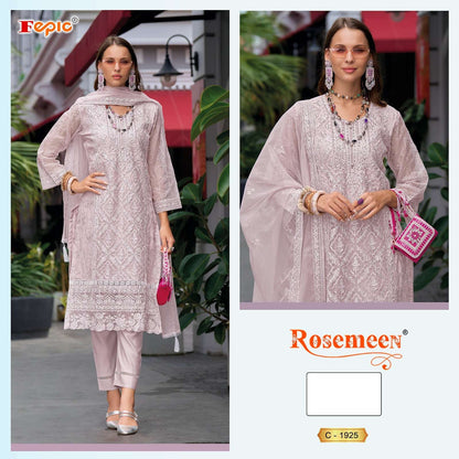 Rosemeen C 1925 Fepic Organza Pakistani Salwar Suits Wholesale Rate
