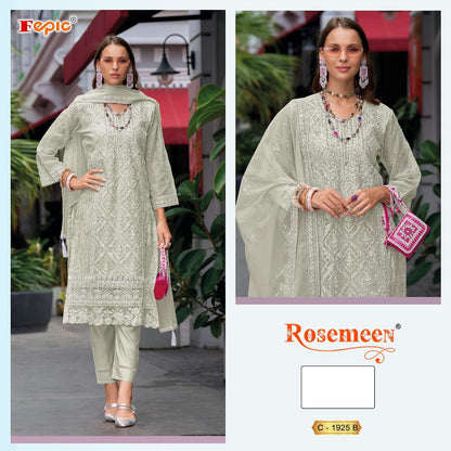 Rosemeen C 1925 Fepic Organza Pakistani Salwar Suits Wholesale Rate